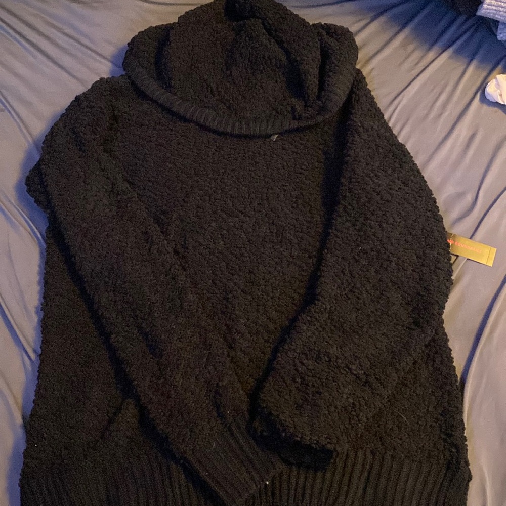 No boundaries fluffy throw sweater with hood